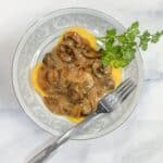 Easy Air-Fried Polenta with Dreamy Mushroom Sauce
