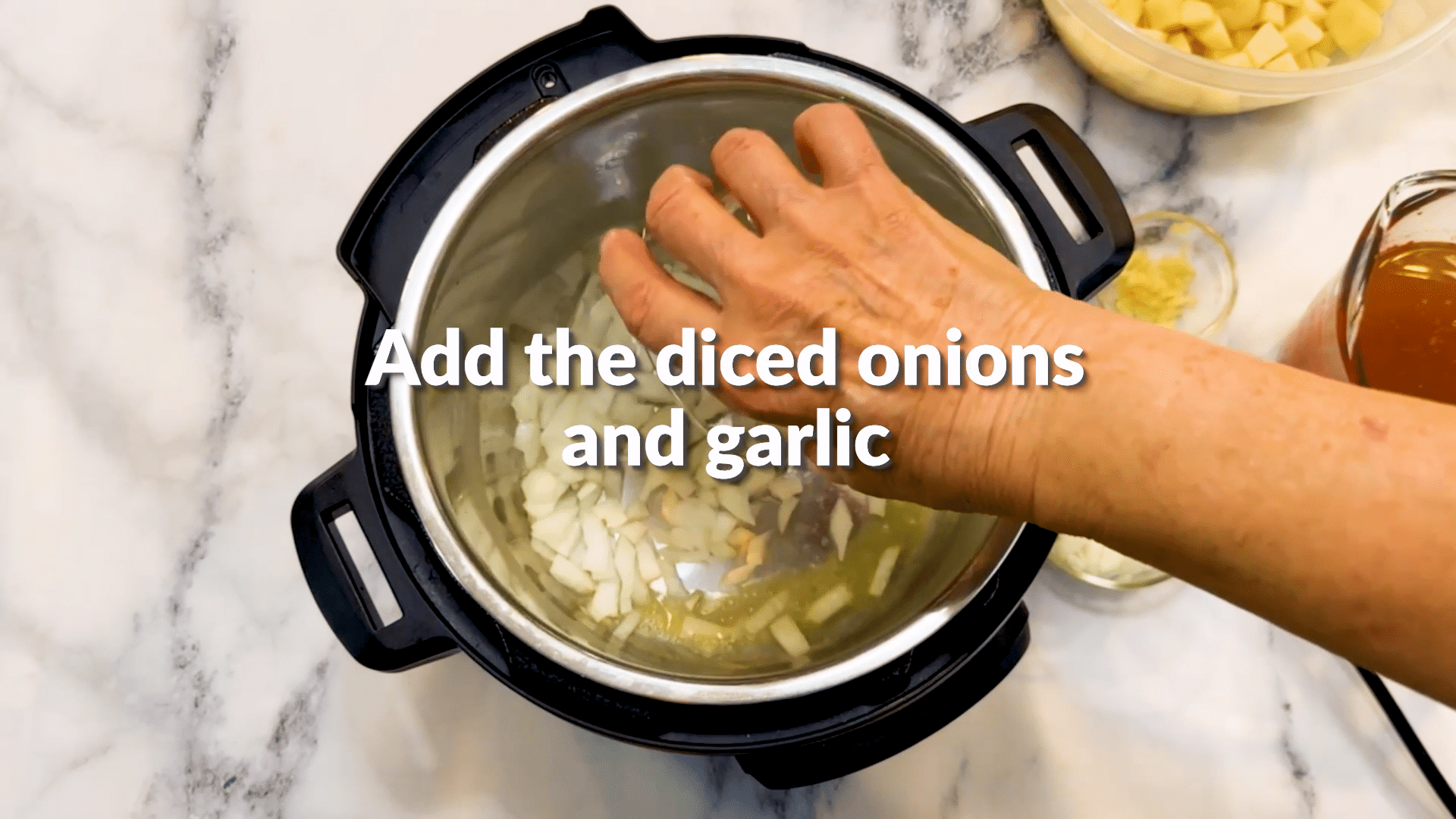 Step1 Instant Pot Vegan Potato Soup