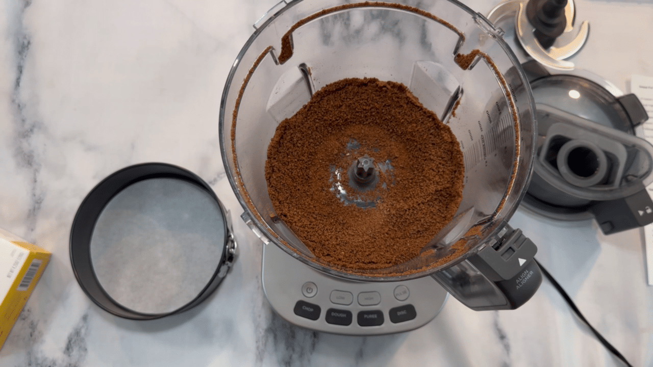 step1 Instant Pot Vegan Cherry Chocolate Cheesecake