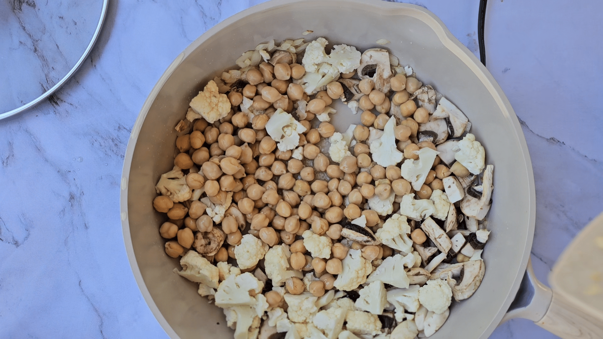 step2 Cauliflower, Mushroom, Chickpea Scramble