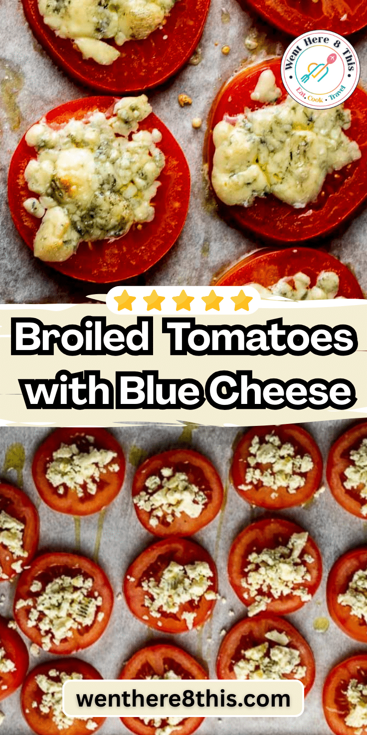 5 Minute Broiled Tomatoes with Blue Cheese
