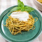 burrata cheese with pesto