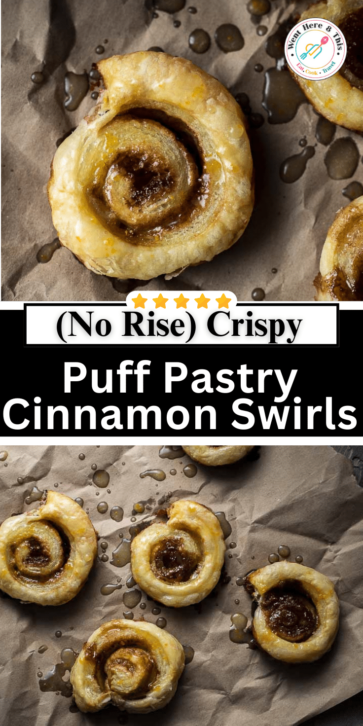 (No Rise) crispy Puff Pastry Cinnamon Swirls