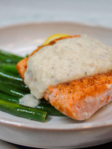 Shallot Cream Sauce and salmon