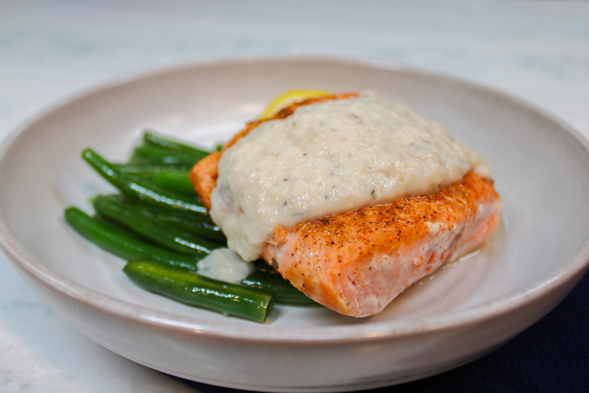 Shallot Cream Sauce and salmon