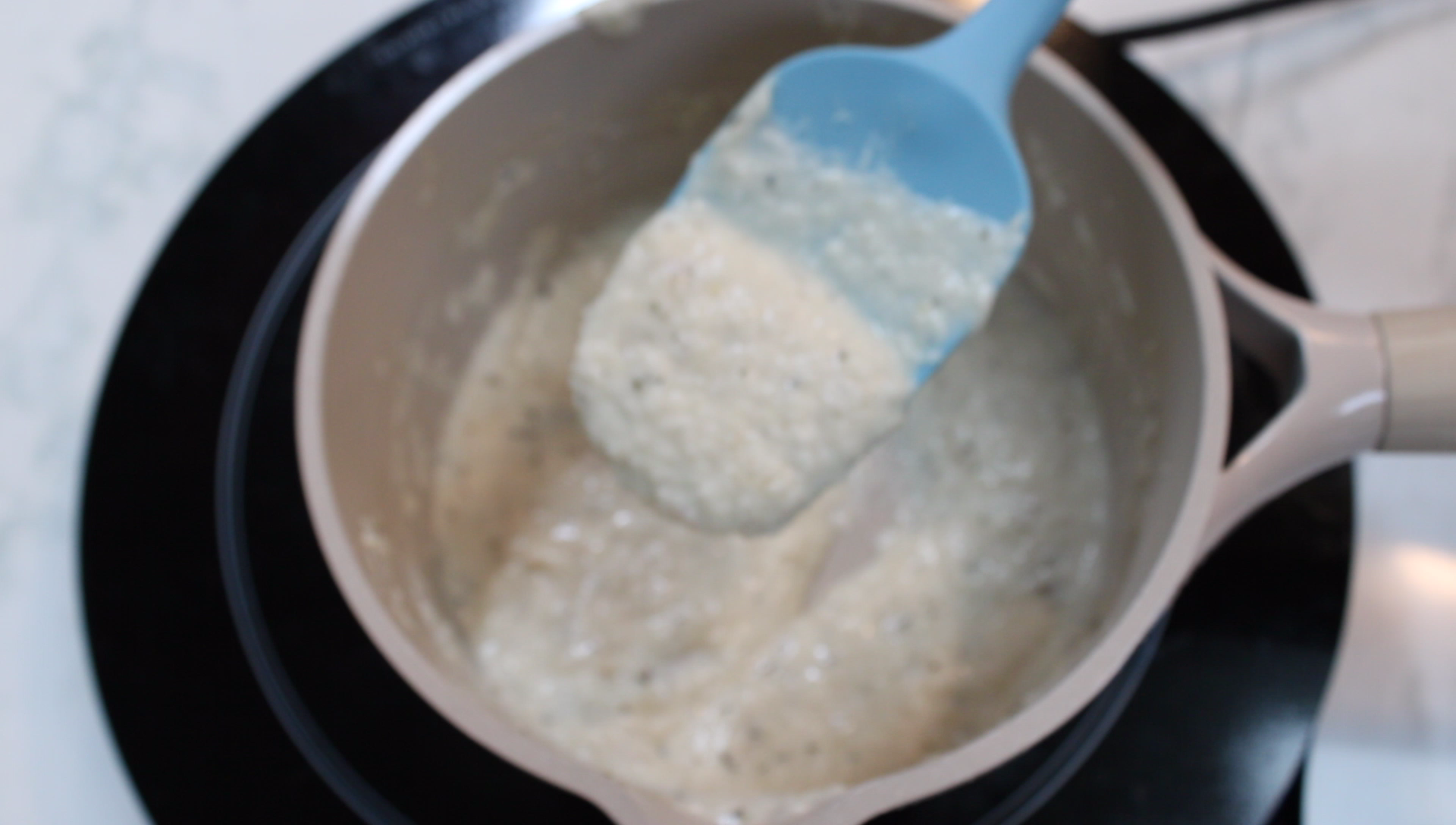 Step5 creamy shallot sauce for steak