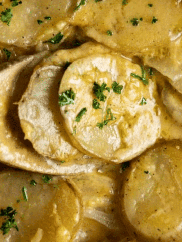 Crock pot Au Gratin Potatoes closeup image