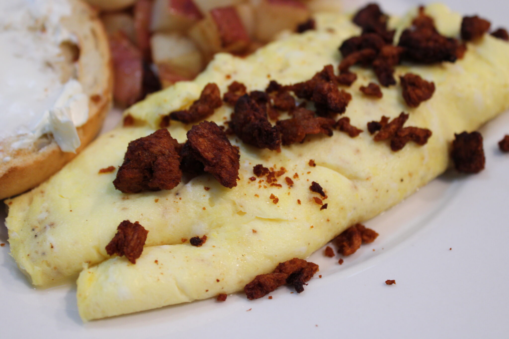 omelette witt vegetarian bacon