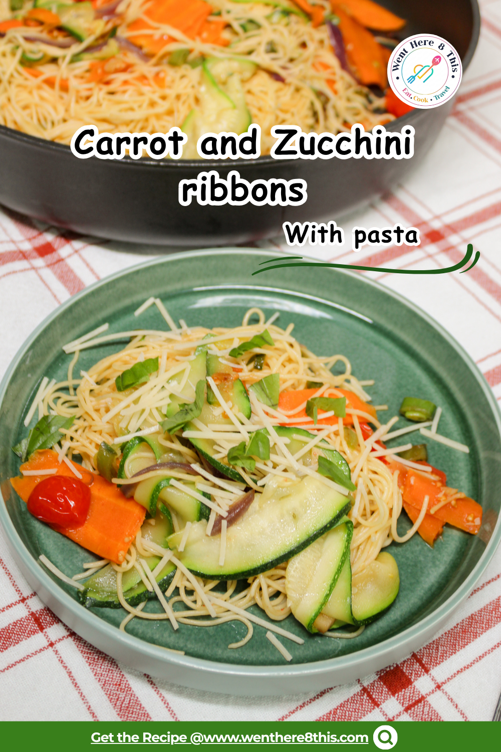 Carrot and Zucchini ribbons with pasta