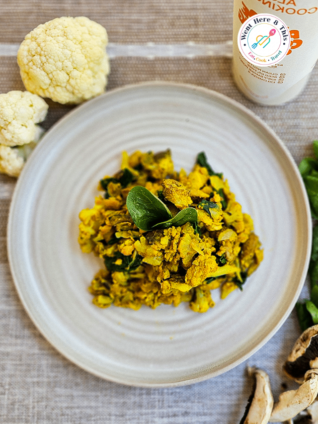 Cauliflower, Mushroom, Chickpea Scramble  Story
