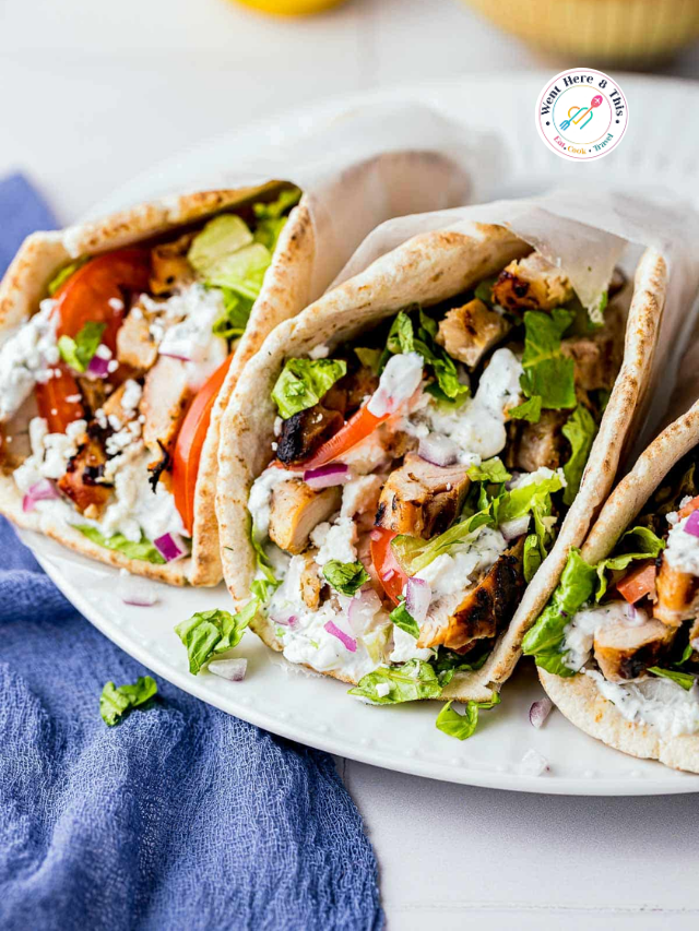 Easy Greek Chicken Gyro Pita with Tzatziki Sauce Story