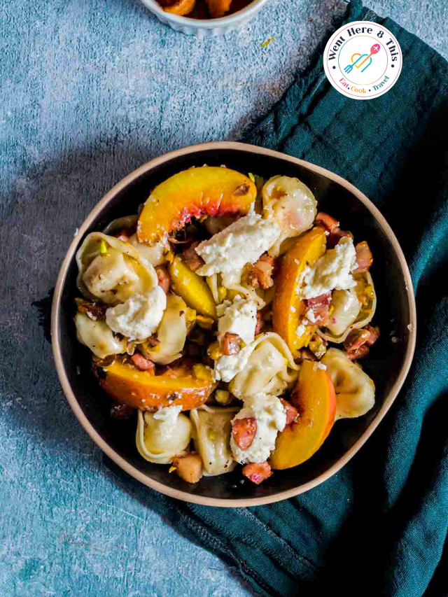 Summer Tortellini Salad with Grilled Peaches (Video) Story