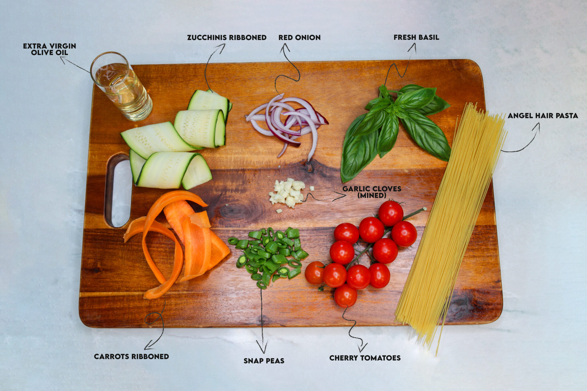 Vegetable Ribbon Pasta Ingredients