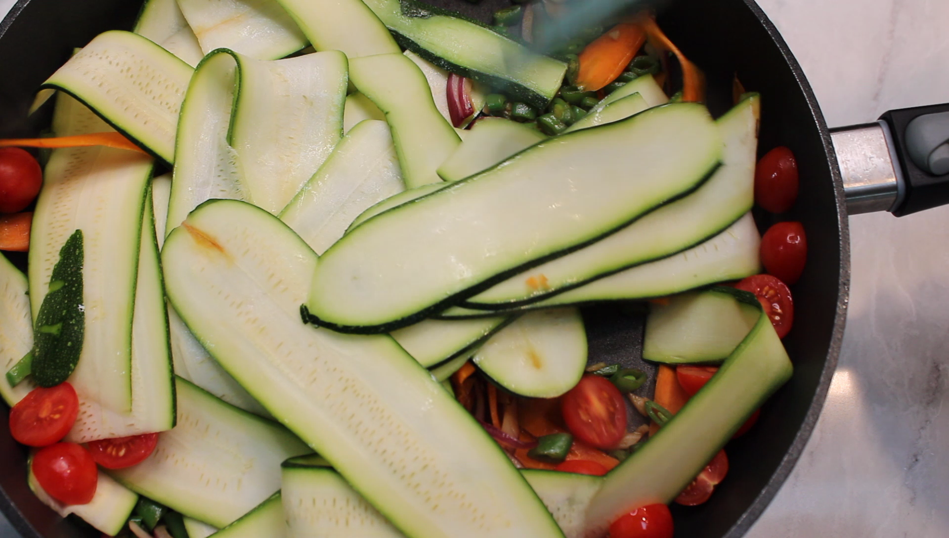 step4 Vegetable Ribbon Pasta with Carrots and Zucchini