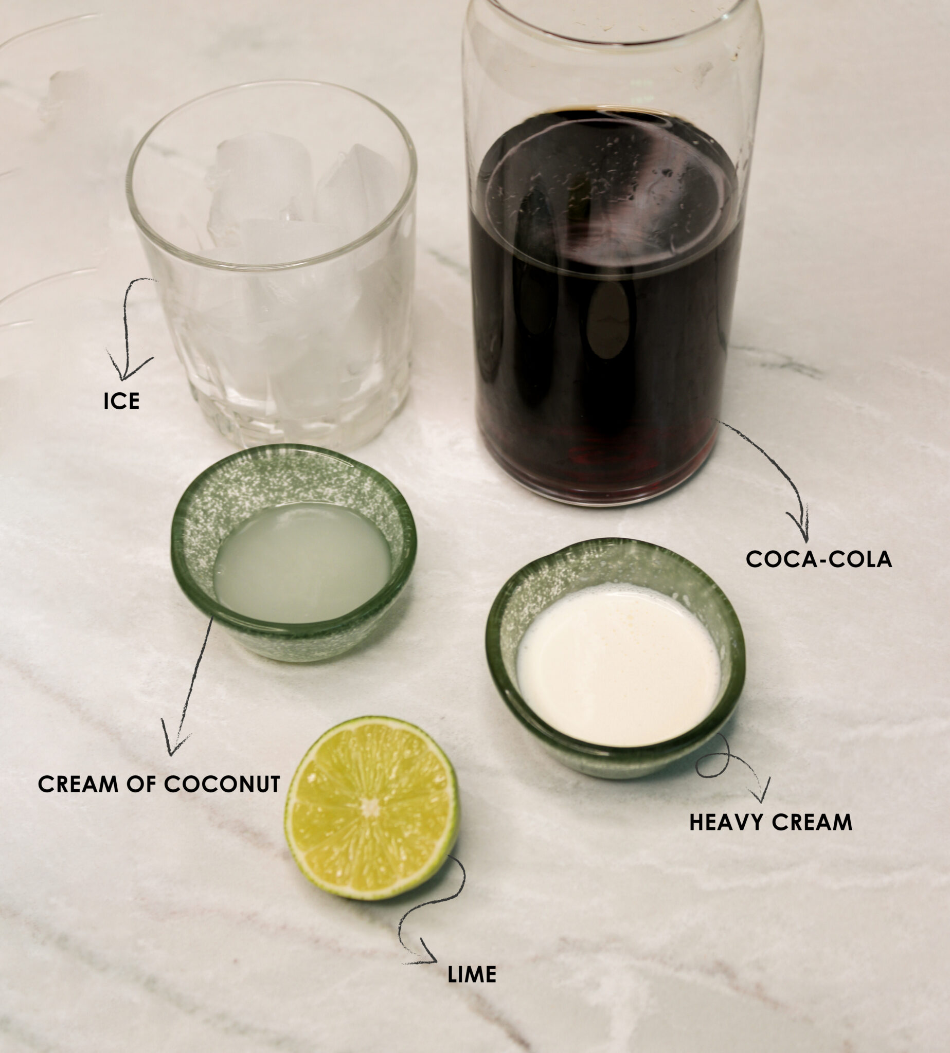 Dirty coke mocktail Ingredients