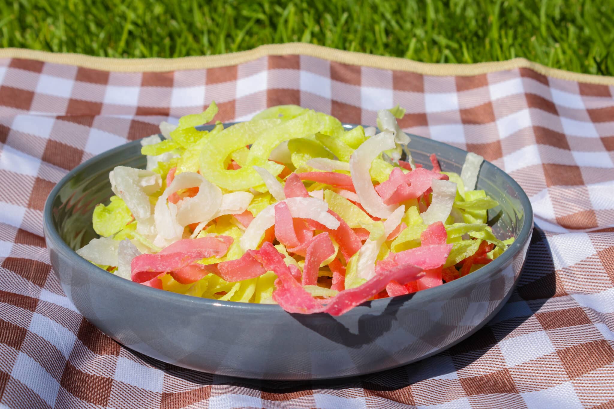candied coconut ribbons