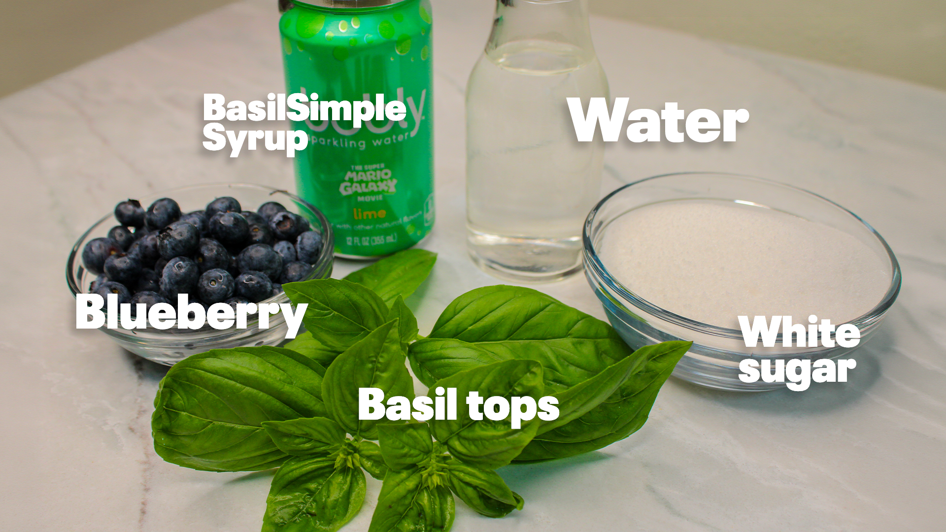 easy blueberry mocktail INGREDIENTES
