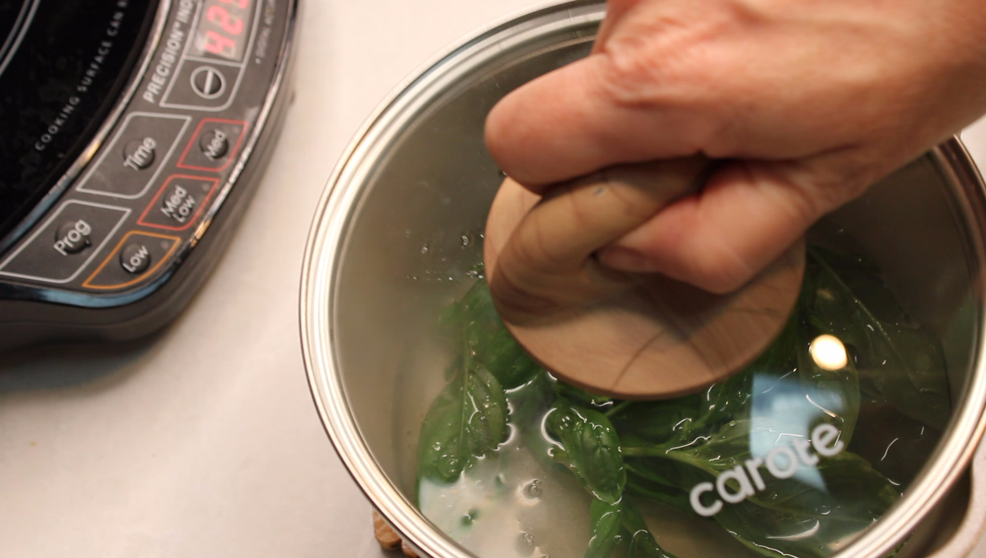 step1 making Basil Simple Syrup