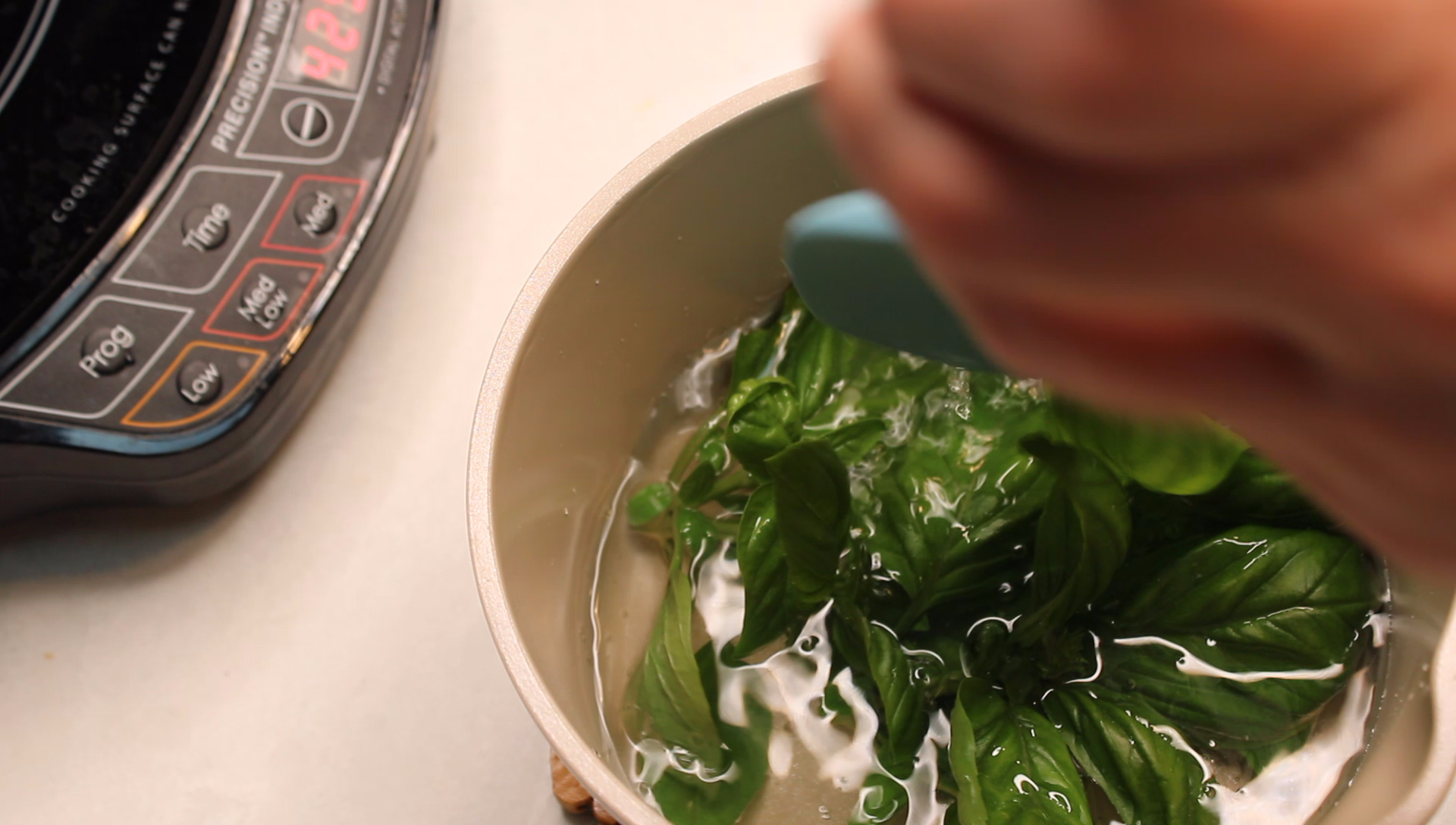 step2 making Basil Simple Syrup