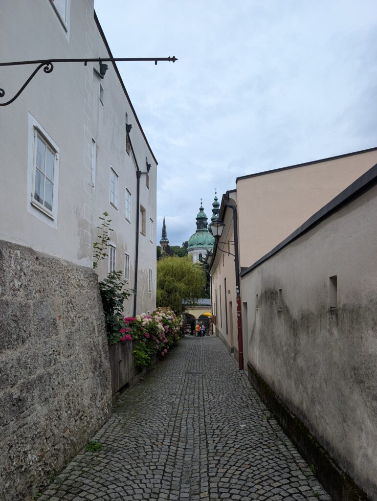 Cobelstone street in Salzburg