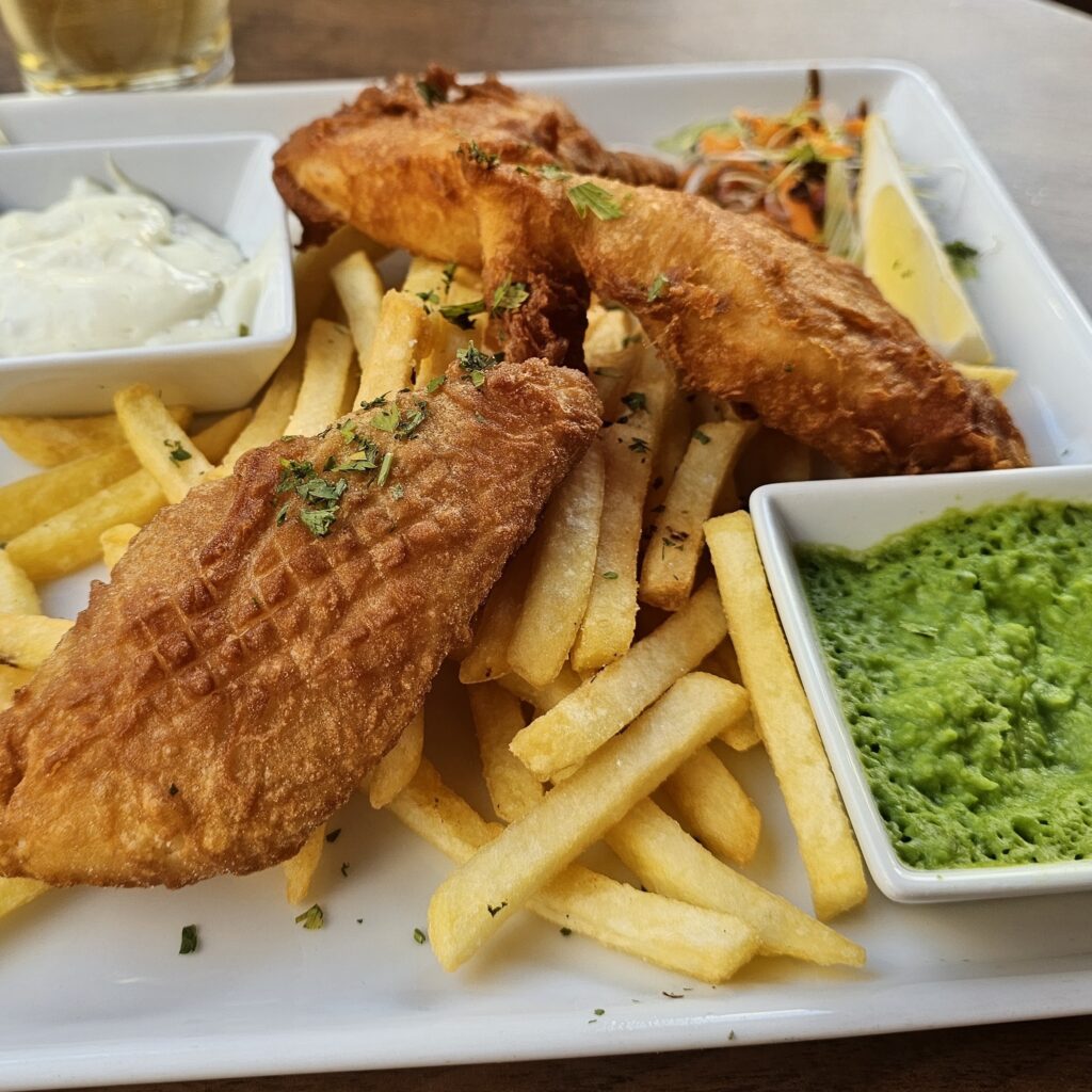 Fish and Chips at a local Pub in Budapest