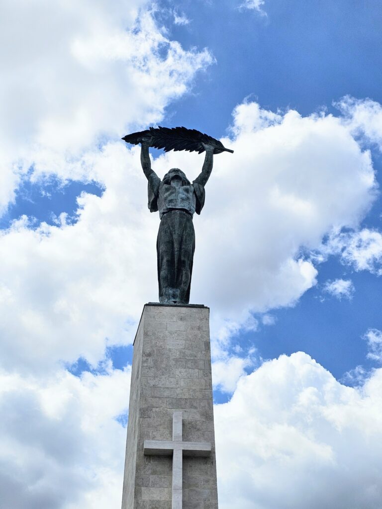 Liberty Statue (Szabadság-szobor) located on Gellért Hill in Budapest at the Citadel