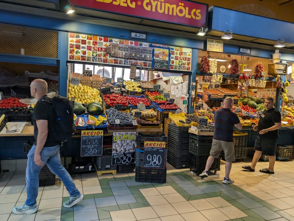 Vegetable and fruit vendors in the Great Market Hall