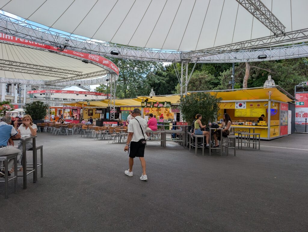 View of the food court at the Vienna summer film festival