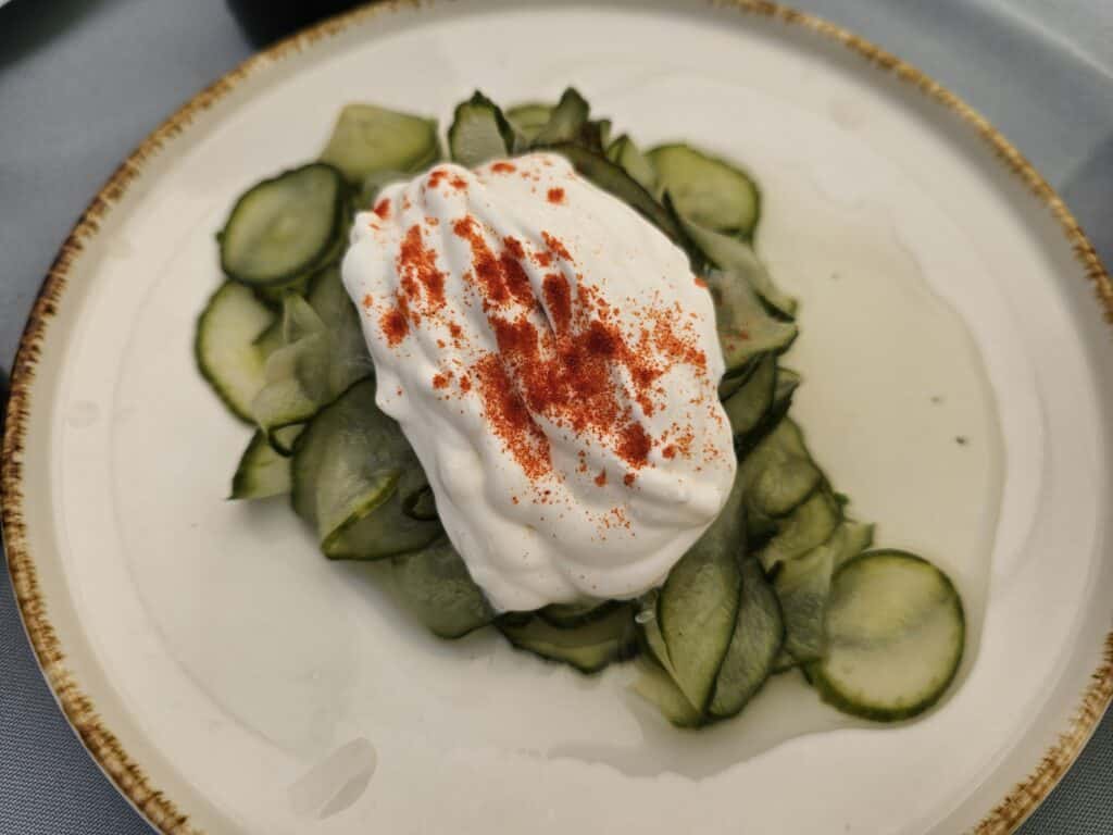 Cucumber salad with sour cream