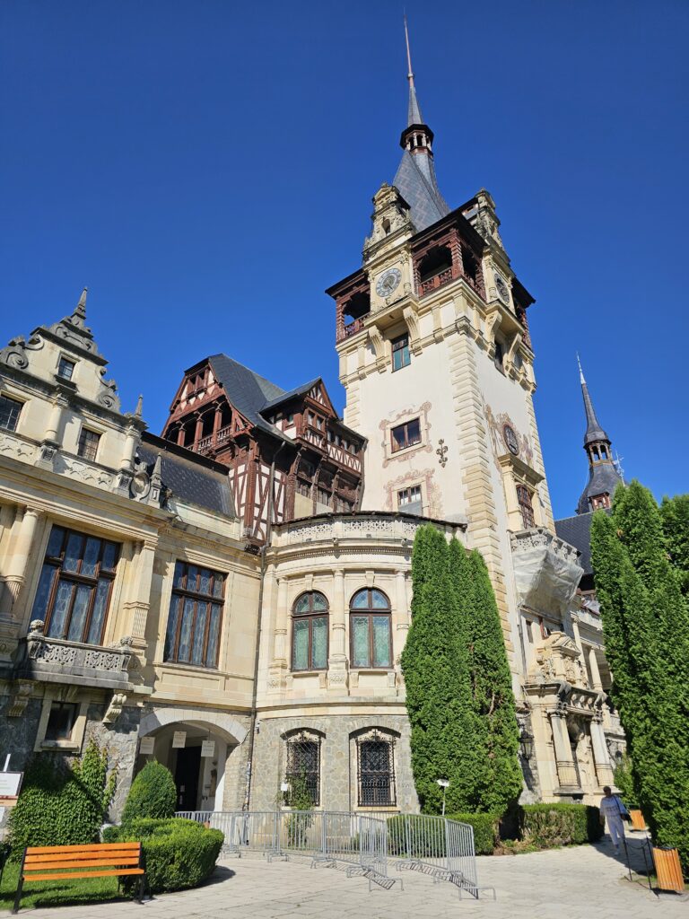 The ornate facade of PeleÈ™ Castle