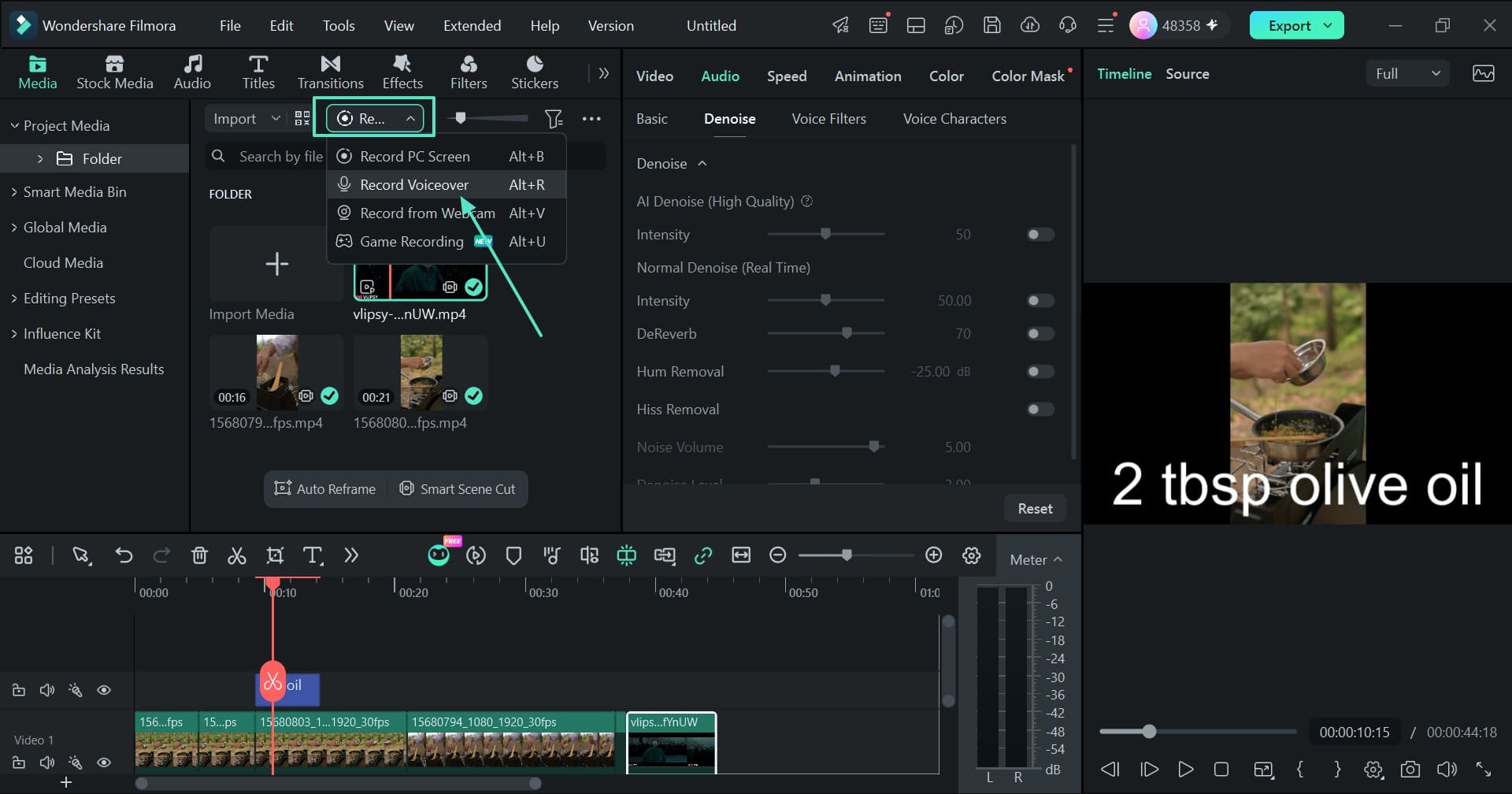 how to make cooking videos using voiceover